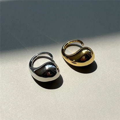 New Fashion Designer Gold/ Silver Color Water Drop Ring Woman.
